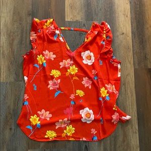 flowery orange tank